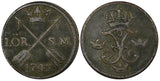 Sweden Frederick I Copper 1742 SM 1 Öre KM# 416.1 (21 231)