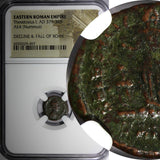 EASTERN ROMAN Theodosius I,AD 379-395 AE4 NUMMUS/Christian VICTORY ANGEL NGC(87)
