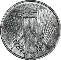 Germany - Democratic Republic GDR Aluminum 1953 E 1 Pfennig KM# 5 (17 288)
