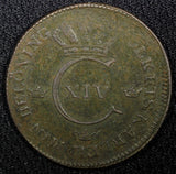 SWEDEN Carl XIV Johan Copper 1830 1  Skilling Last Year Type KM# 597 (555)