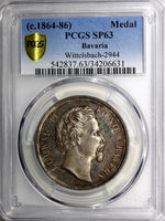 Germany Silver SPECIMEN Medal 1864 Ludwig II Bavaria Ries PCGS SP63 TOP GRADE(1)