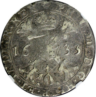 Spanish Netherlands BRABANT Silver 1633 1/2 Patagon NGC VF20 SCARCE KM# 46.6(22)