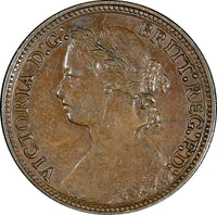 Great Britain Victoria Bronze 1878 Farthing ch.XF KM# 753 (21 691)