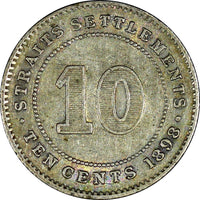 Straits Settlements Victoria Silver 1898  10 Cents KM# 11 (21 153)