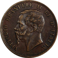 Italy Vittorio Emanuele II Copper 1867 H 10 Centesimi Birmingham KM# 11.3 (331)