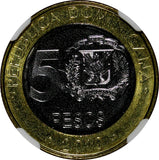Dominican Republic Sánchez 2010 5 Pesos Magnetic NGC MS66 Poland Mint KM# 89(0)