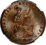 Great Britain Victoria Copper 1854 1/2 Penny NGC MS63 BN Nice Toned KM#726 (21)
