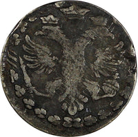Russia Peter I Silver 1704 БК  Altyn Krasny Mint, Moscow RARE KM# 119 (437)