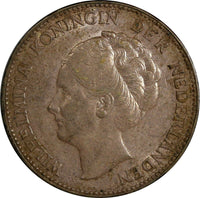 Netherlands Wilhelmina I Silver 1931 Gulden 28 mm aUNC Toned KM# 161.1 (18 785)