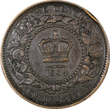 CANADA New Brunswick Victoria Bronze 1864 1 Cent 25 mm KM# 6 (21 090)