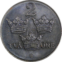 Sweden Gustaf V Iron 1948 2 Öre Choice Unc KM# 811 (853)