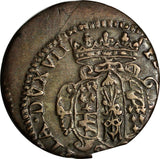 ITALY PARMA Francesco Farnese Silver 1694 Lira ERROR STRIKE SAINT THOMAS XF Cond