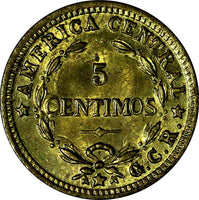 Costa Rica Brass 1940 5 Centimos UNC KM# 151