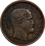 Denmark Frederik VII Copper 1853 FK VS 1 Rigsbankskilling 1 YEAR TYPE KM#756(5)