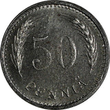 Finland Iron 1945 50 Penniä WWII Issue UNC KM# 26b (20 213)