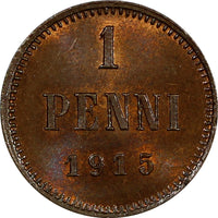 FINLAND Nicholas II Copper 1916 1 Penni Last Year UNC KM#13 RANDOM PICK (1 COIN)