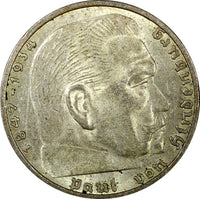 Germany - Third Reich Silver 1937 A 2 Reichs Mark Hindenburg KM# 93 (22 295)