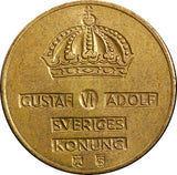 Sweden Gustaf VI Bronze 1959 TS 2 Ore GEM BU Toned KM# 821 (21 953)