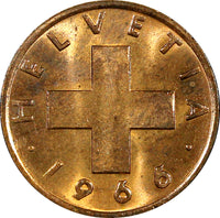 Switzerland Bronze 1966 1 Rappen UNC KM# 46 RANDOM PICK (1 Coin) (166)