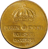 Sweden Gustaf VI Bronze 1956 TS 2 Ore GEM BU Toned KM# 821 (21 957)
