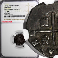 SPAIN Silver 1643 MDB 1 Real Madrid NGC XF40 (2,69) TOP GRADED RARE Cal# 1003(1)