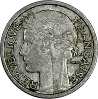 France Aluminum 1948 B 2 Francs 27 mm Beaumont-le-Roger KM# 886a.2 (18 088)