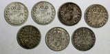 Great Britain LOT OF 7 SILVER COINS 1902-1907 3 Pence KM# 797.1;KM# 797.2