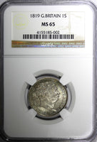 Great Britain George III Silver 1819 1 Shilling NGC MS65 Light Toned KM# 666 (2)