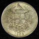 GUATEMALA 1901 H 1 Real Heaton Birmingham Mint Nice Toned KM# 177  (22 764)