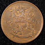 FINLAND Copper 1922 5 Penniä  UNC KM# 22 RANDOM PICK  (1 COIN)