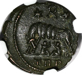 Roman Empire Constantinian BI Nummus AD 330-340 Roma/She-Wolf&Twins NGC ch.XF(5)