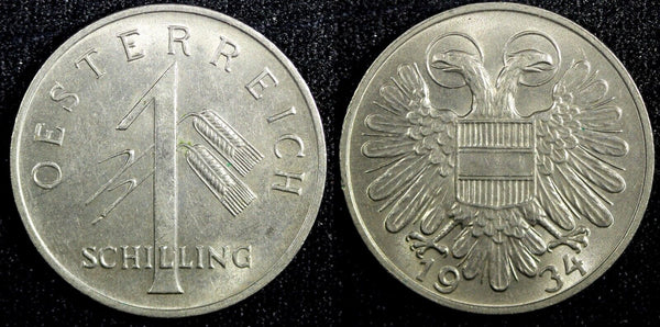 Austria Copper-Nickel 1934 1 Schilling 26 mm UNC KM# 2851 (23 952)