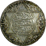 Morocco Moulay al-Hasan I Silver AH1299(1882) 5 Dirhams UNC LighT Toned Y# 7