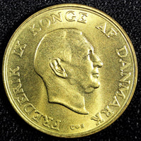 DENMARK Frederik IX Aluminum-Bronze 1958 C S 1 Krone GEM BU COIN KM# 837.2 (787)