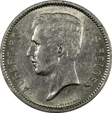 Belgium 1934 5 Francs UN BELGA KEY LAST DATE FOR TYPE  SCARCE KM# 97.1(10 029)
