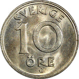 Sweden Gustaf V (1907-1950) Nickel-Bronze 1940 G 10 Öre UNC KM# 795 (22 077)