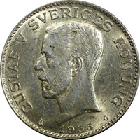 Sweden Gustaf V Silver 1935 1 Krona KM# 786.2 (21 892)