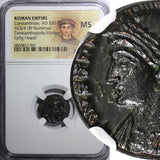 Roman Constantinian AD 330-340 AE3/4 NUMMUS NGC MS  Constantinopolis/Victory (1)