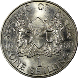 Kenya Daniel Toroitich Arap Moi Copper-Nickel 1980 1 Shilling 27,8mm BU KM#20(2)