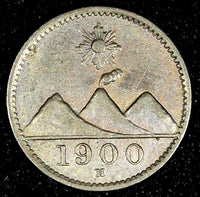 GUATEMALA Copper-Nickel  1901 H 1/4 Real  Heaton Mint Toned KM# 175 (22 821)