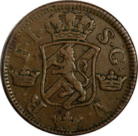 SWEDEN Frederick I Copper 1746 2 Ore S.M.Mintage-286,200 34 mm KM# 437 (15 202)