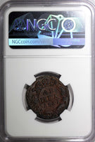 RUSSIA Anna Ivanovna Copper 1731 Denga Red Mint NGC AU55 BN SCARCE KM# 188 (039)