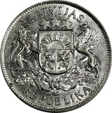 Latvia Silver 1926 2 Lati 2 Years Type  KM# 8 (18 146)