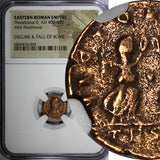 EASTERN ROMAN Theodosius II AD 402-450 AE4 NUMMUS / Two Victories NGC (034)