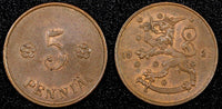 FINLAND Copper 1921 5 Penniä  UNC KM# 22 RANDOM PICK  (1 COIN)