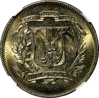 DOMINICAN REPUBLIC 1972 25 Centavos NGC MS64 GEM Mintage-800,000 KM# 20a.1 (027)