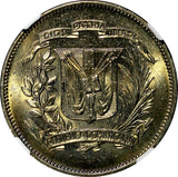 DOMINICAN REPUBLIC 1972 25 Centavos NGC MS64 GEM Mintage-800,000 KM# 20a.1 (027)