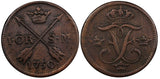 Sweden Frederick I Copper 1750 1 Ore Last Year Type Mint-353,000 KM# 416.1  (59)