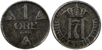NORWAY Haakon VII Iron 1918 1 ORE WWI Issue SCARCE KM# 367a  (20 834)