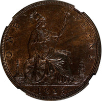 Great Britain Victoria Bronze 1886 1 Penny NGC MS64 BN TOP GRADED KM# 755 (005)